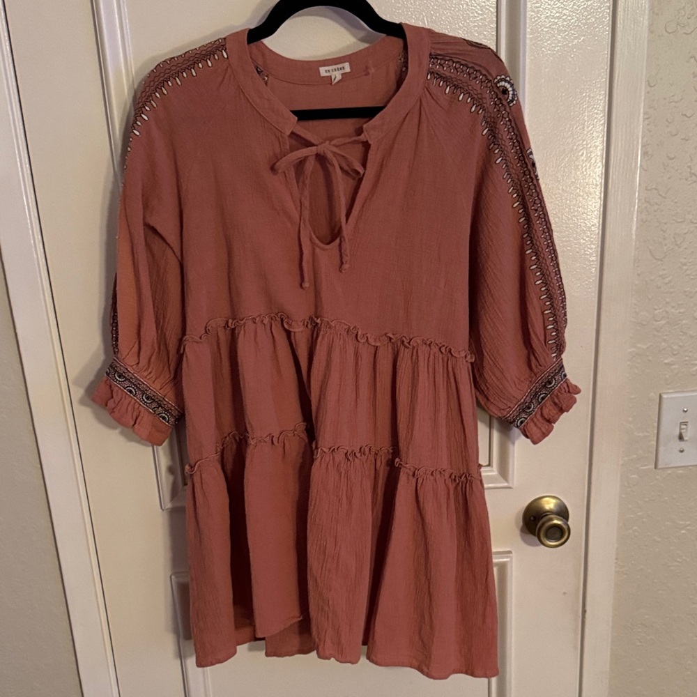 En Creme Women's Boho Top with Embroidery - Picture 4 of 12